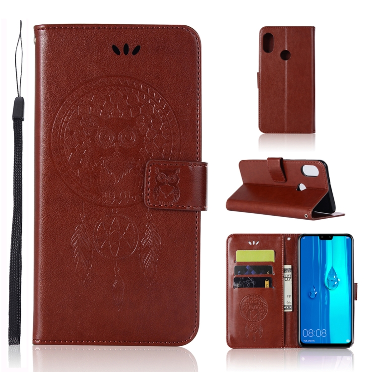 

Wind Chime Owl Embossing Pattern Horizontal Flip Leather Case with Holder & Card Slots & Wallet For Huawei Y9 (2019) / Enjoy 9 Plus(Brown)