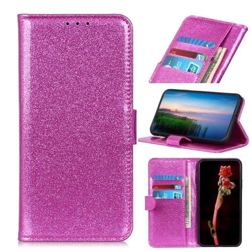 

Glitter Powder Waterproof Horizontal Flip Leather Case for Xiaomi Mi CC9e / Mi A3, with Holder & Card Slots & Wallet(Purple)