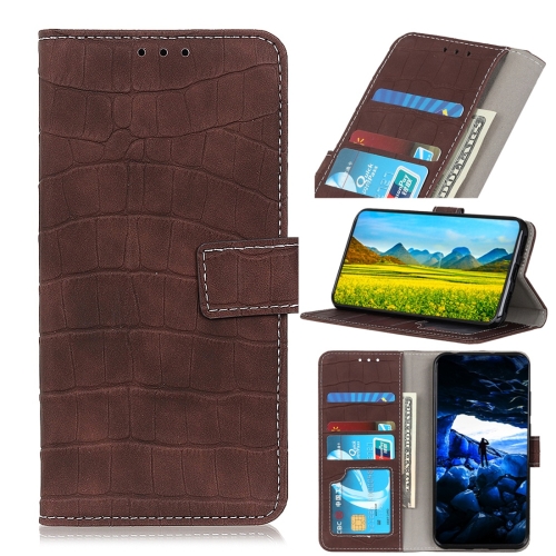 

Crocodile Texture Horizontal Flip Leather Case with Holder & Wallet & Card Slots & Photo Frame for Xiaomi Mi CC9e / Mi A3(Brown)