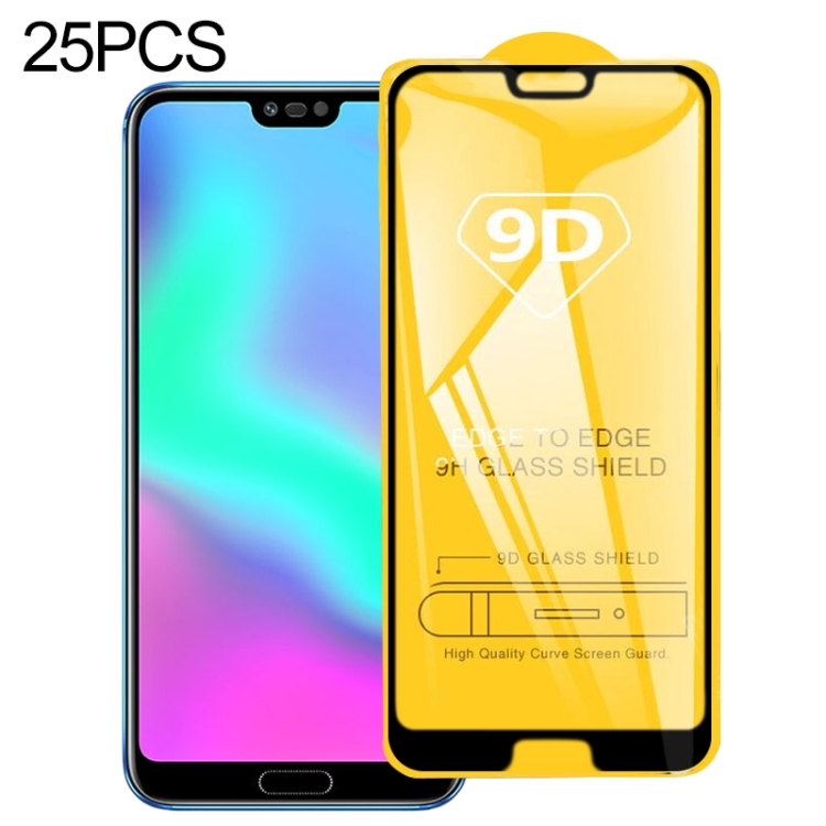 

25 PCS 9D Full Glue Full Screen Tempered Glass Film For Huawei Honor 10