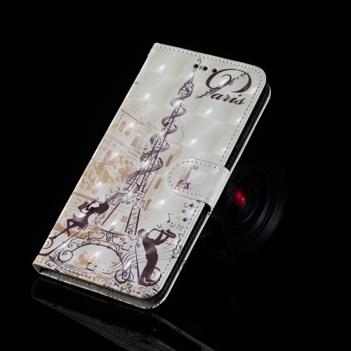 

3D Painting Pattern Coloured Drawing Horizontal Flip PU Leather Case with Holder & Card Slots & Wallet For Galaxy J7 (2018) US Version(Eiffel Tower Couple)