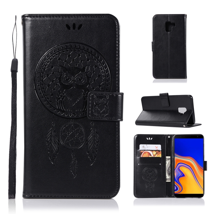 

Wind Chime Owl Embossing Pattern Horizontal Flip Leather Case with Holder & Card Slots & Wallet For Galaxy J6+(Black)