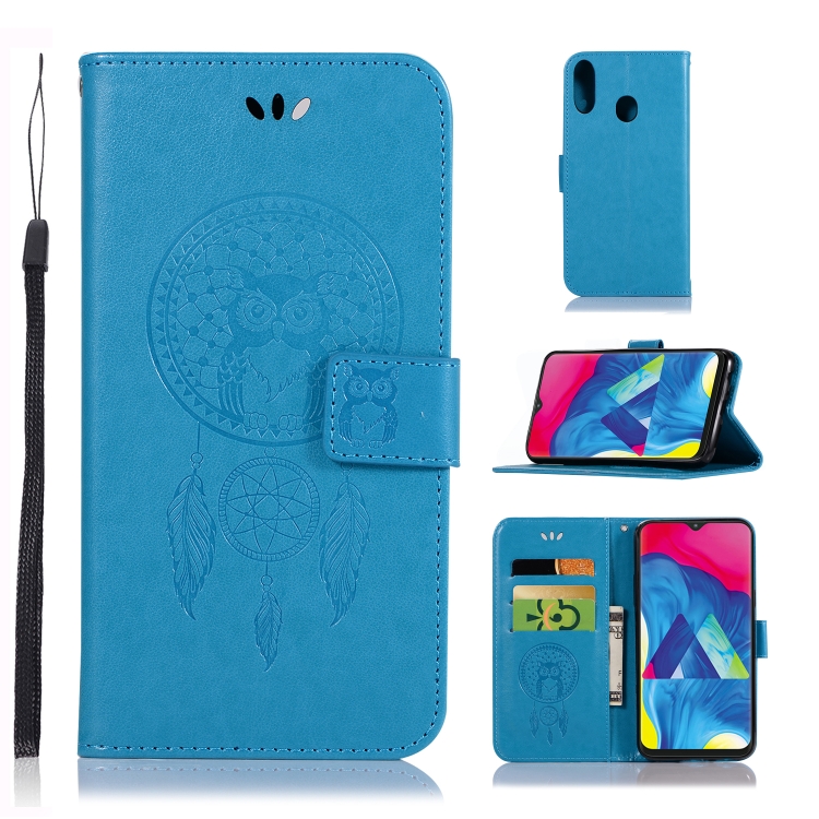 

Wind Chime Owl Embossing Pattern Horizontal Flip Leather Case with Holder & Card Slots & Wallet For Galaxy M20(Blue)