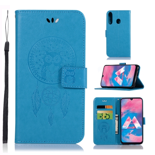 

Wind Chime Owl Embossing Pattern Horizontal Flip Leather Case with Holder & Card Slots & Wallet For Galaxy M30(Blue)