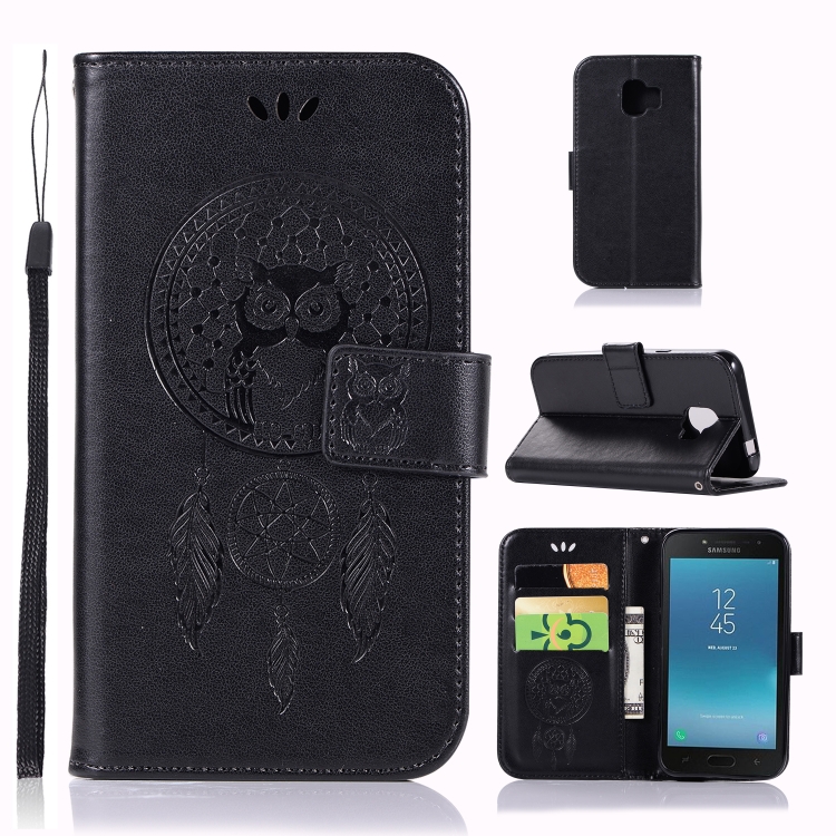 

Wind Chime Owl Embossing Pattern Horizontal Flip Leather Case with Holder & Card Slots & Wallet For Galaxy J2 Core (2018)(Black)