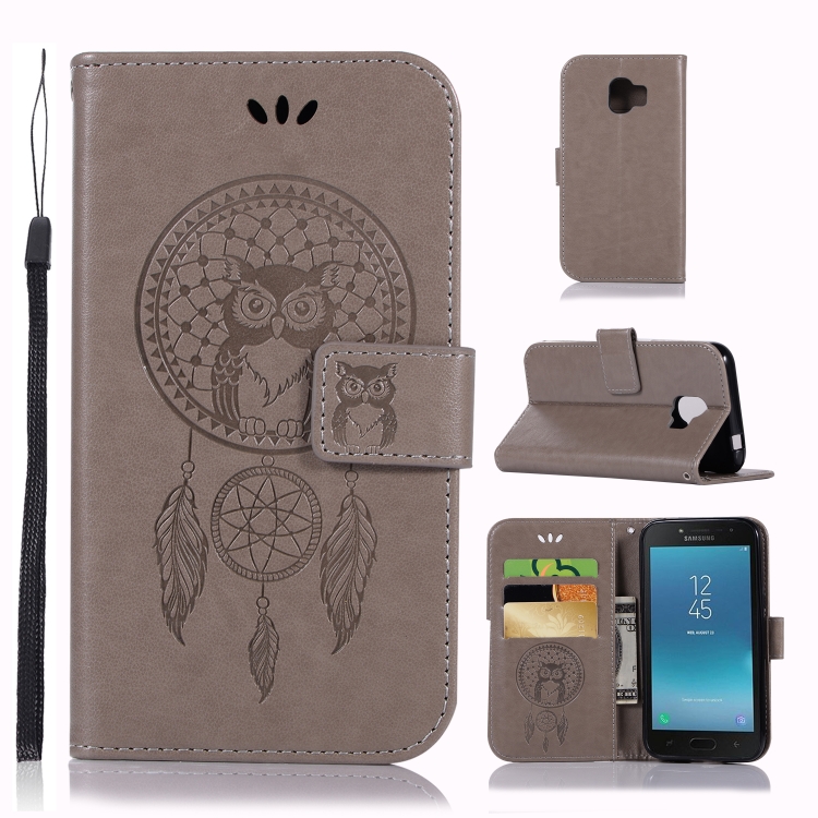 

Wind Chime Owl Embossing Pattern Horizontal Flip Leather Case with Holder & Card Slots & Wallet For Galaxy J2 Core (2018)(Grey)
