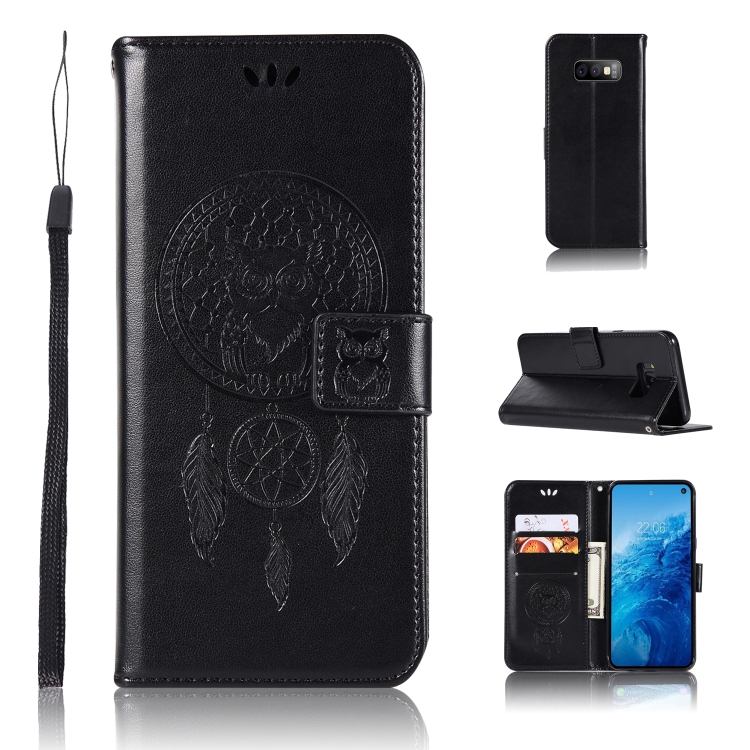 

Wind Chime Owl Embossing Pattern Horizontal Flip Leather Case with Holder & Card Slots & Wallet For Galaxy S10e(Black)
