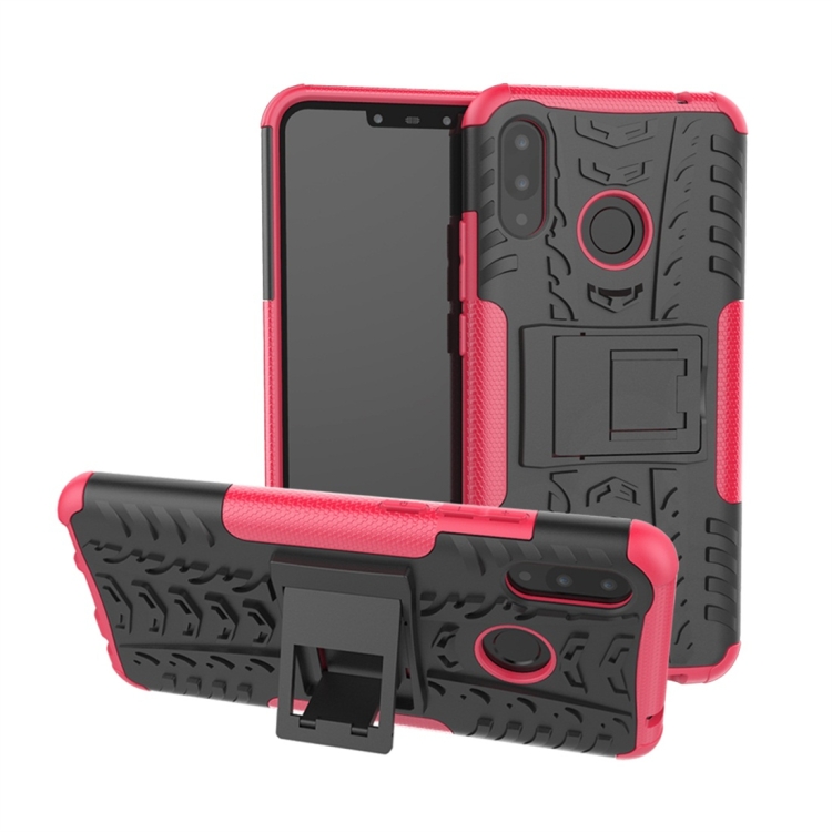 

Tire Texture TPU+PC Shockproof Protective Case with Holder for Huawei Nova 3i(Pink)
