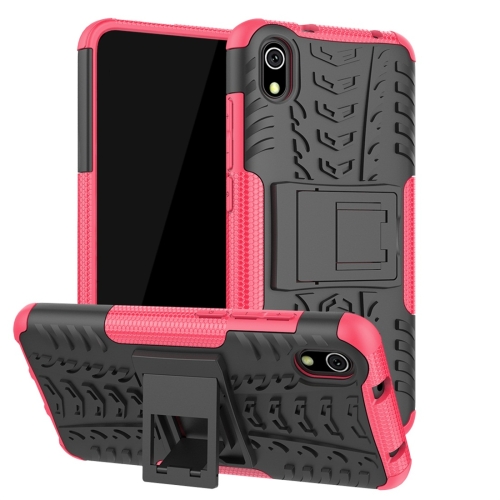 

Tire Texture TPU+PC Shockproof Protective Case with Holder for Xiaomi Redmi 7A(Pink)