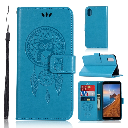 

Wind Chime Owl Embossing Pattern Horizontal Flip Leather Case with Holder & Card Slots & Wallet For Xiaomi Redmi 7A(Blue)
