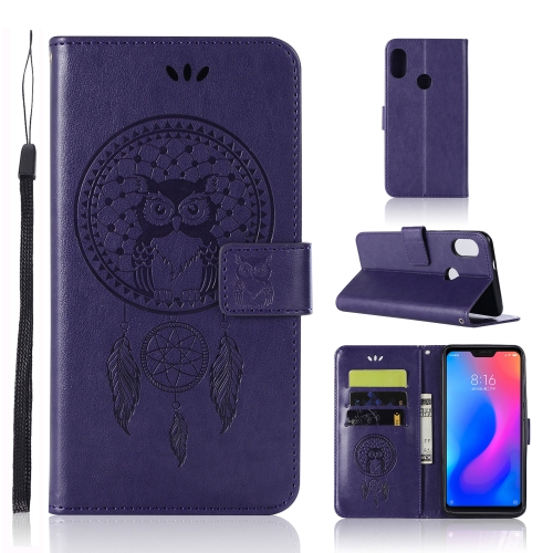 

Wind Chime Owl Embossing Pattern Horizontal Flip Leather Case with Holder & Card Slots & Wallet For Xiaomi Redmi Note 6 Pro(Purple)