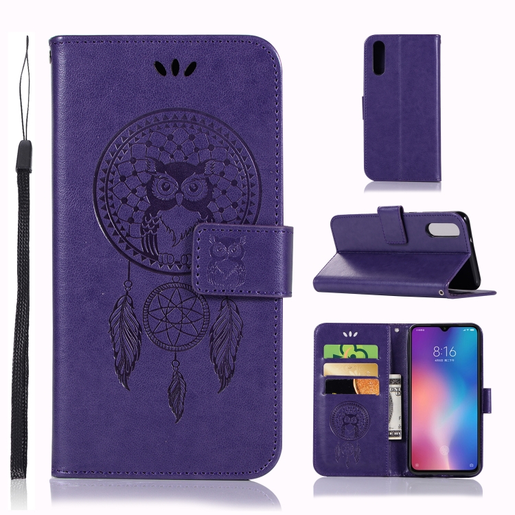 

Wind Chime Owl Embossing Pattern Horizontal Flip Leather Case with Holder & Card Slots & Wallet For Xiaomi Mi 9(Purple)