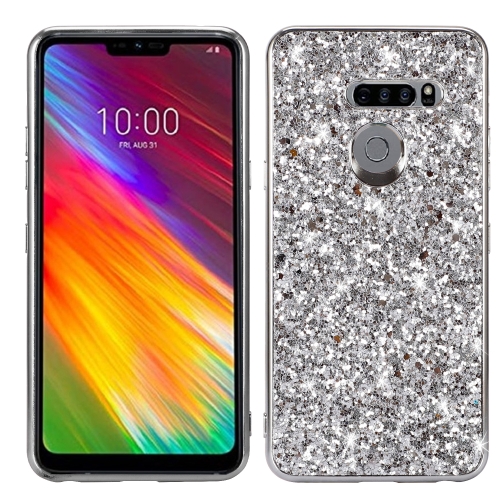 

Plating Glittery Powder Shockproof TPU Case For Motorola Moto E6(Silver)