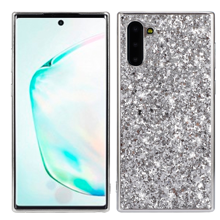 

Plating Glittery Powder Shockproof TPU Case For Galaxy Note 10(Silver)