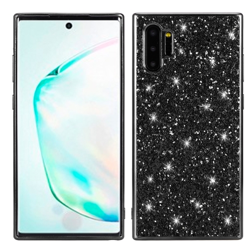 

Plating Glittery Powder Shockproof TPU Case For Galaxy Note 10+(Black)