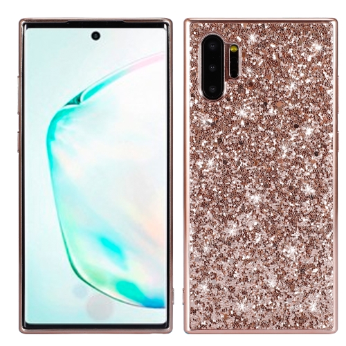 

Plating Glittery Powder Shockproof TPU Case For Galaxy Note 10+(Rose Gold)