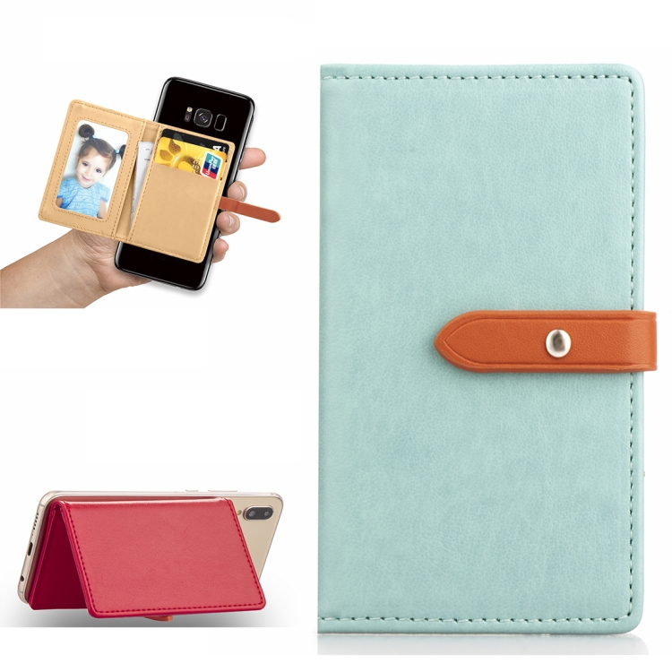 

Mobile Phone Universal With Retro Thin Button Pure Color Card Slot & Wallet & Holder & Photo Frame(Mint Green)