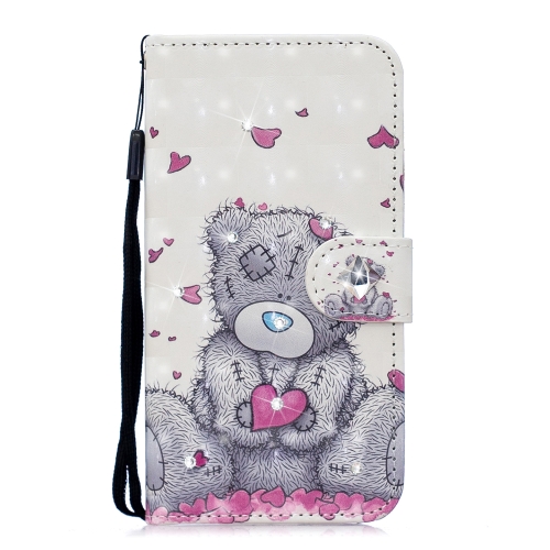 

3D Diamond Encrusted Painting Pattern Coloured Drawing Horizontal Flip PU Leather Case with Holder & Card Slots & Wallet For Galaxy S8+(Love Bear)