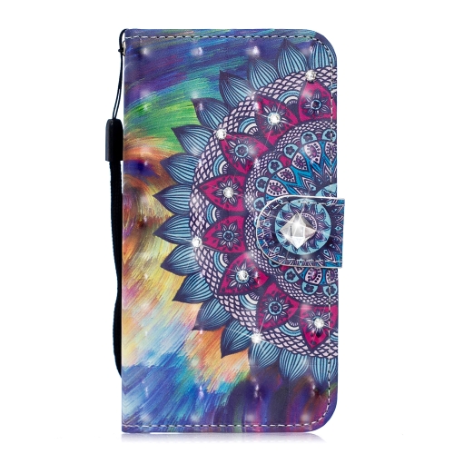 

3D Diamond Encrusted Painting Pattern Coloured Drawing Horizontal Flip PU Leather Case with Holder & Card Slots & Wallet For Galaxy A2 Core(Oil Painted Mandala)