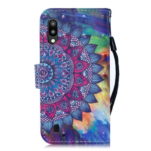 

3D Diamond Encrusted Painting Pattern Coloured Drawing Horizontal Flip PU Leather Case with Holder & Card Slots & Wallet For Galaxy A10 / M10(Oil Painted Mandala)