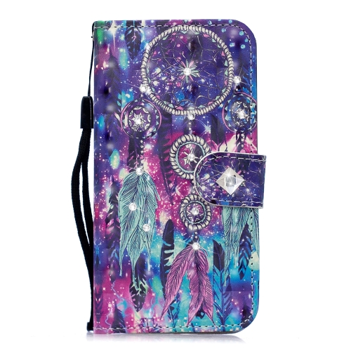 

3D Diamond Encrusted Painting Pattern Coloured Drawing Horizontal Flip PU Leather Case with Holder & Card Slots & Wallet For Galaxy A40(Starry Wind Chime)