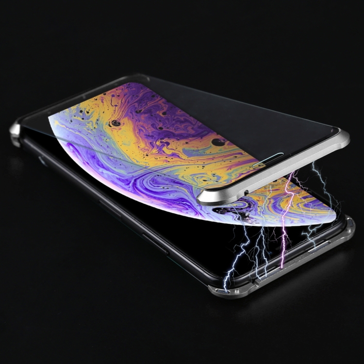 

Ultra-Thin Angular Frame Magnetic Absorption Double-Sided Tempered Glass Shell for iPhone XS Max (Silver)