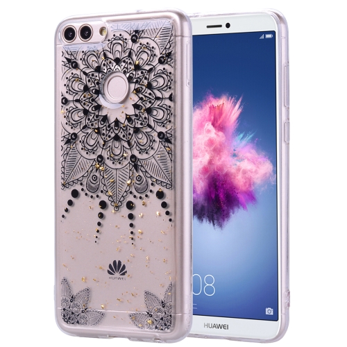 

Cartoon Pattern Gold Foil Style Dropping Glue TPU Soft Protective Case for Huawei P Smart / Enjoy 7S(Datura)