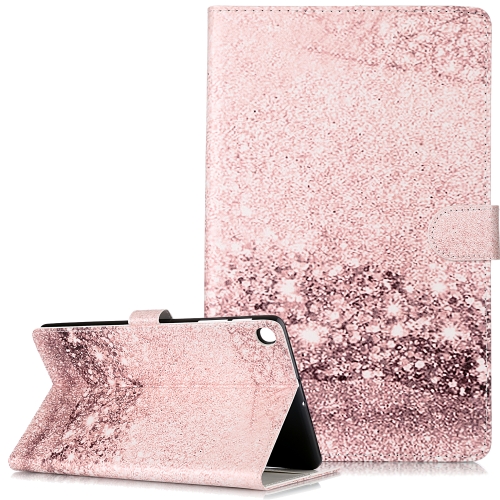 

Colored Drawing Pattern Horizontal Flip PU Leather Case with Holder & Card Slots & Wallet For Galaxy Tab A 10.1 (2019) / T510(Rose Gold Marble )