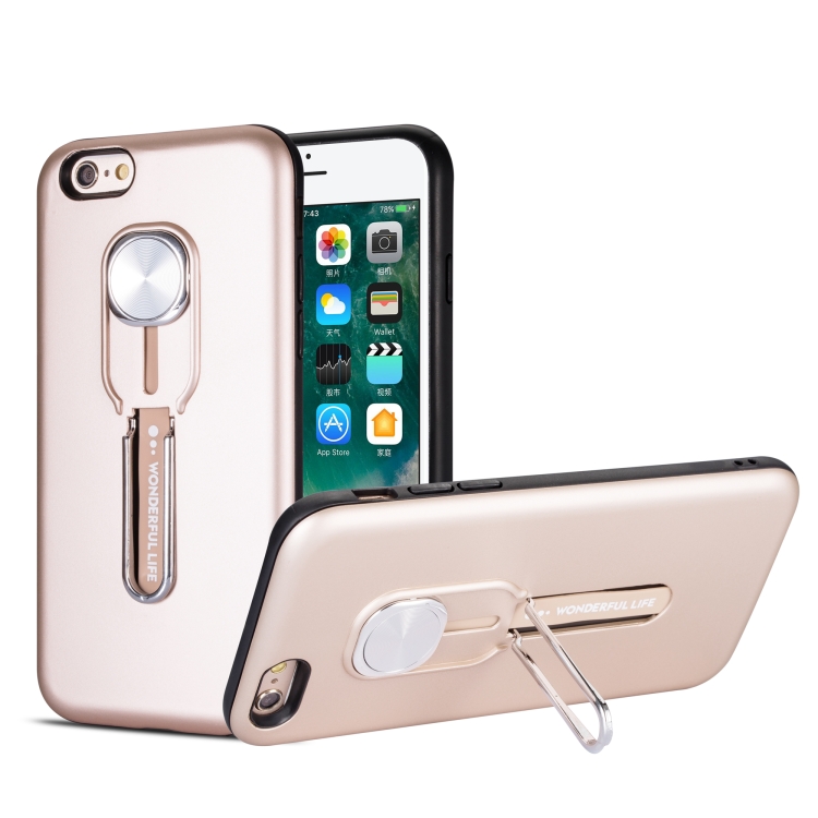 

Shockproof TPU + PC Protective Case with Holder For iPhone 6 & 6s(Rose Gold)