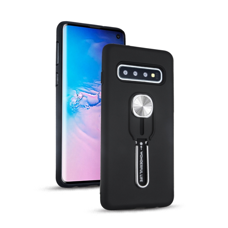 

Shockproof TPU + PC Protective Case with Holder For Galaxy S10 (Black)