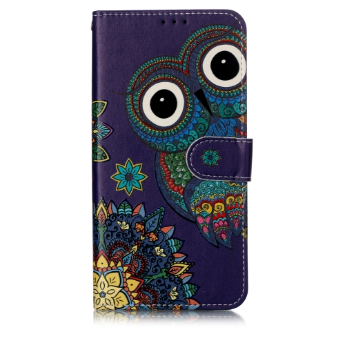 

Oil Embossed Coloured Drawing Pattern Horizontal Flip PU Leather Case with Holder & Card Slots & Wallet & Photo Frame For Galaxy A60 / M40(Blue Owl)