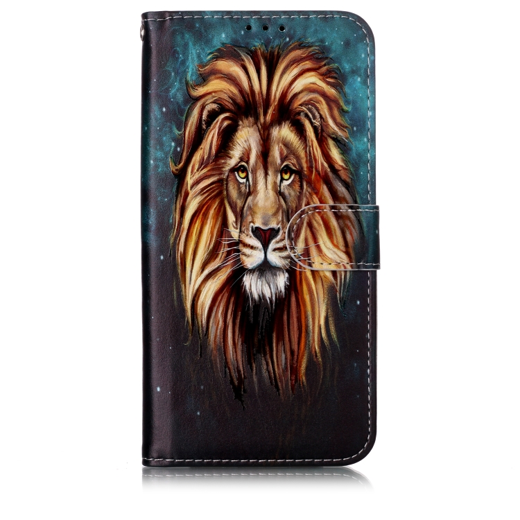 

Oil Embossed Coloured Drawing Pattern Horizontal Flip PU Leather Case with Holder & Card Slots & Wallet & Photo Frame For OnePlus 7(Lion)