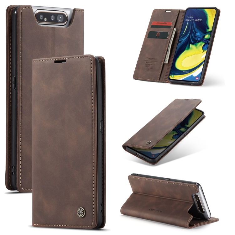 

CaseMe-013 Multifunctional Horizontal Flip Leather Case with Card Slot & Holder for Galaxy A80 / A90(Coffee)