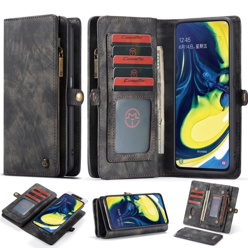 

CaseMe-008 Detachable Multifunctional Horizontal Flip Leather Case with Card Slot & Holder & Zipper Wallet & Photo Frame for Galaxy A80 / A90(Black)