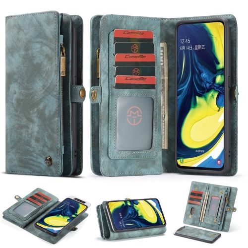 

CaseMe-008 Detachable Multifunctional Horizontal Flip Leather Case with Card Slot & Holder & Zipper Wallet & Photo Frame for Galaxy A80 / A90(Blue)