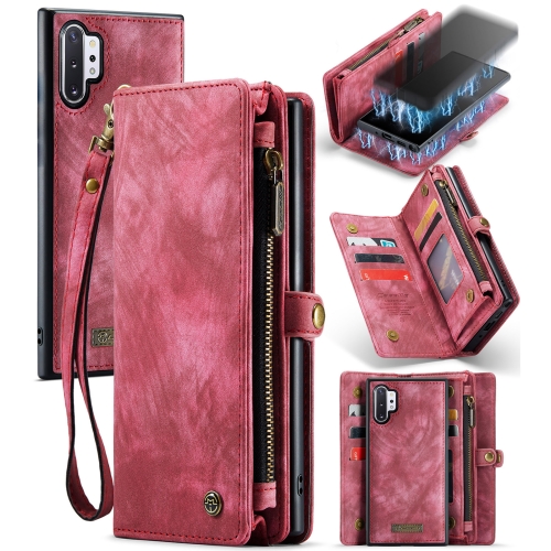 

CaseMe-008 Detachable Multifunctional Horizontal Flip Leather Case with Card Slot & Holder & Zipper Wallet & Photo Frame for Galaxy Note 10 Pro(Red)