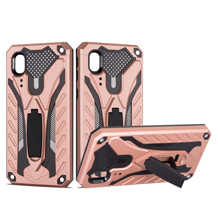 

Shockproof TPU + PC Protective Case with Holder For Galaxy A2 Core(Rose Gold)