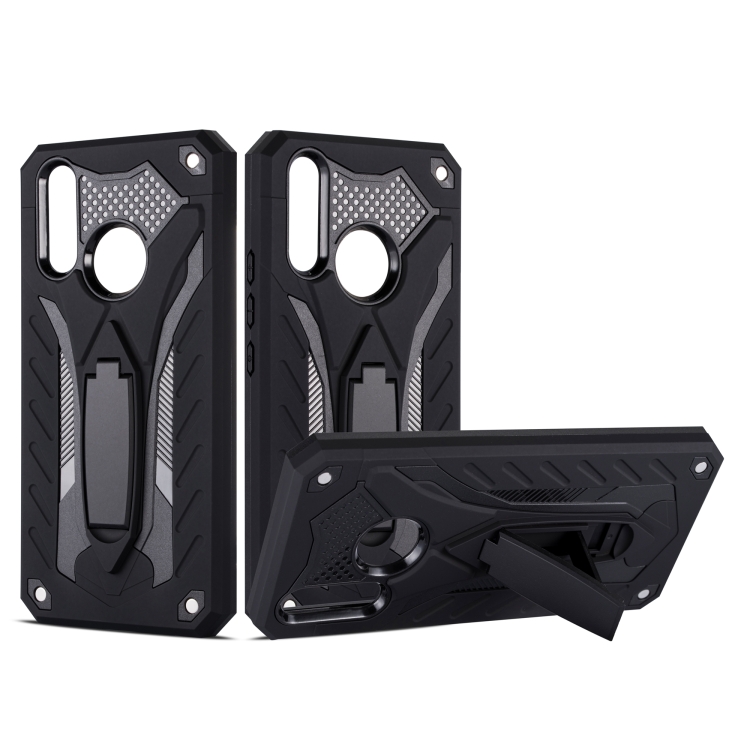 

Shockproof TPU + PC Protective Case with Holder For Vivo Y17(Black)