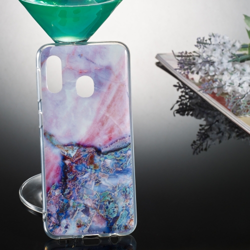 

Coloured Drawing Pattern IMD Workmanship Soft TPU Protective Case For Galaxy A20e(Purple Amber Marble)