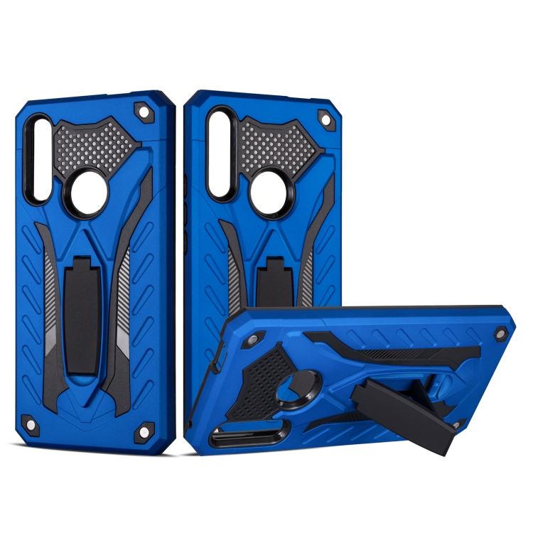 

Shockproof TPU + PC Protective Case with Holder For Huawei Y9 Prime (2019)(Blue)