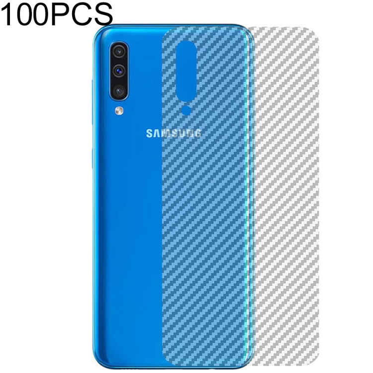 

100 PCS Carbon Fiber Material Skin Sticker Back Protective Film For Galaxy S10+