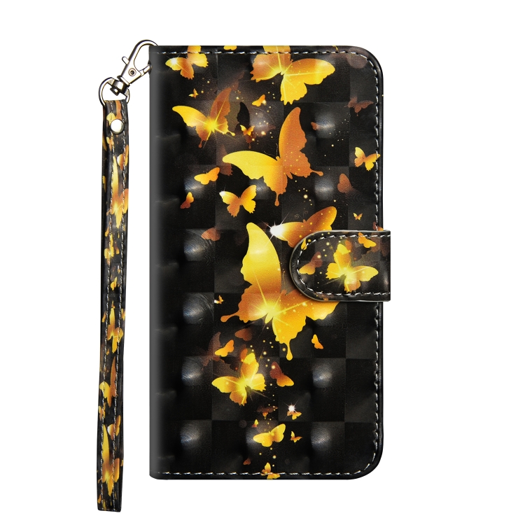 

3D Painting Pattern Coloured Drawing Horizontal Flip TPU + PU Leather Case with Holder & Card Slots & Wallet for Xiaomi Redmi Y3(Golden Butterfly)