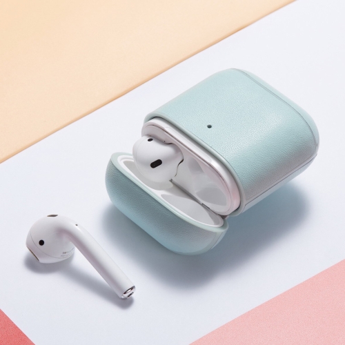

Genuine Leather Earphone Protective Case for Apple AirPods 1 / 2(Mint Green)