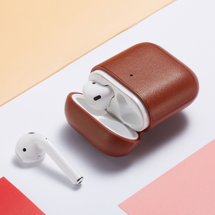 

Genuine Leather Earphone Protective Case for Apple AirPods 1 / 2(Brown)