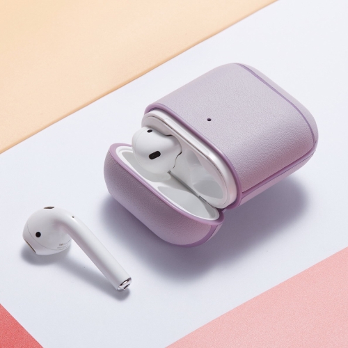 

Genuine Leather Earphone Protective Case for Apple AirPods 1 / 2(Purple)