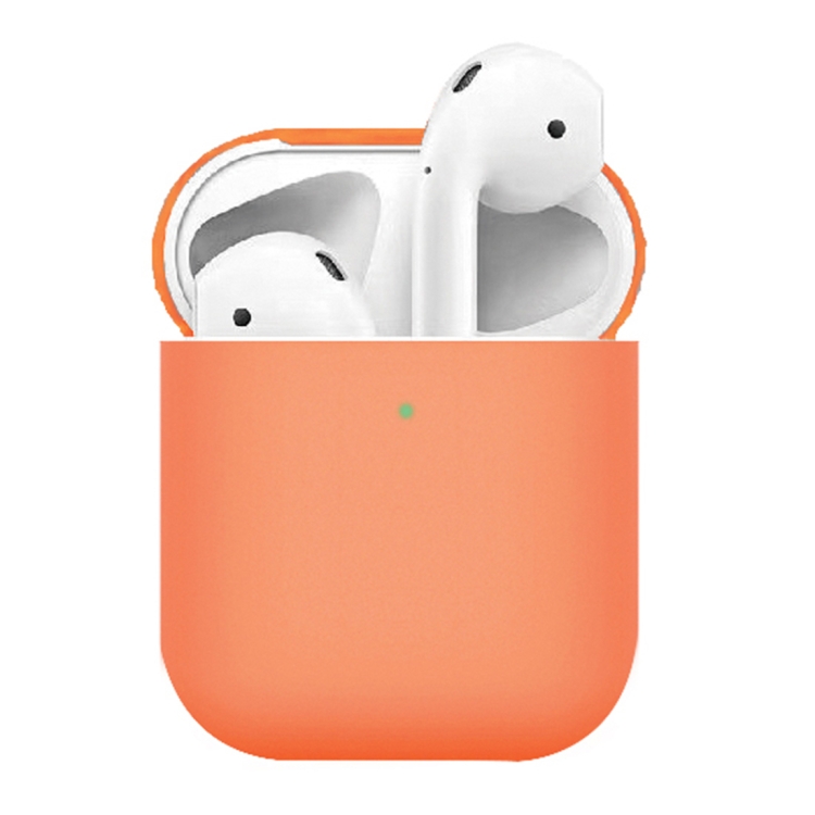 

Thin Liquid Silicone Earphone Protective Case for Apple AirPods 2(Orange)