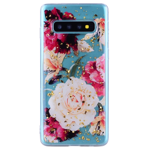 

Cartoon Pattern Gold Foil Style Dropping Glue TPU Soft Protective Case for Galaxy Note 8(Flower)