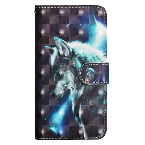 

3D Painting Pattern Horizontal Flip TPU + PU Leather Case with Holder & Card Slots & Wallet For iPhone 8 Plus(Wolf)