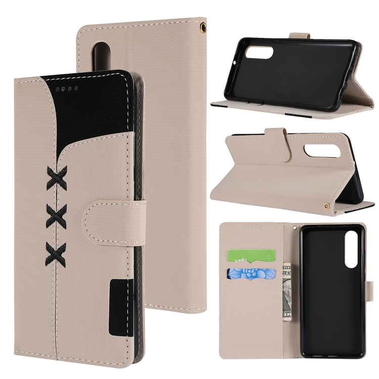 

Fabric Stitching Embroidery Horizontal Flip Leather Case With Holder & Card Slots & Wallet for Huawei P30(White)
