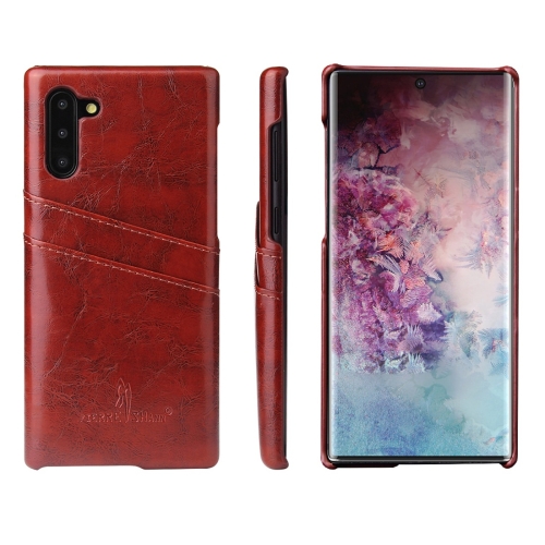 

Fierre Shann Retro Oil Wax Texture PU Leather Case with Card Slots for Galaxy Note 10(Brown)
